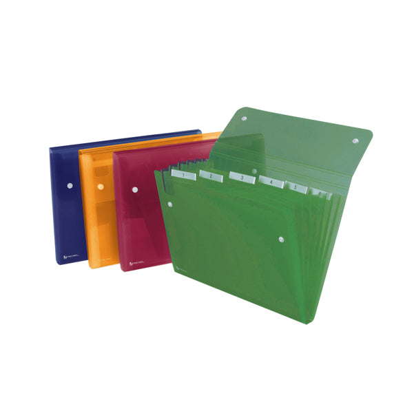 REXEL - 2102032 - Cartella a soffietto Ice - 6 tasche - 22x30 cm - colori assortiti - Rexel