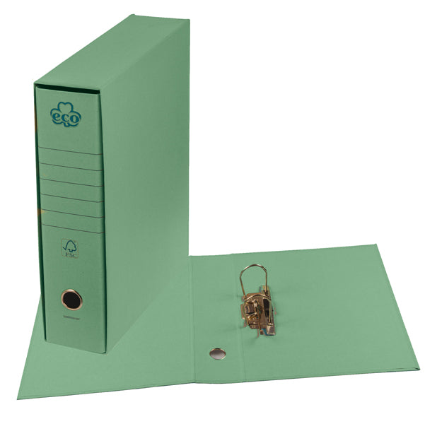 BREFIOCART - 0201170-V - Registratore Eco New - dorso 8 cm - protocollo 23 x 33 cm - verde - Brefiocart