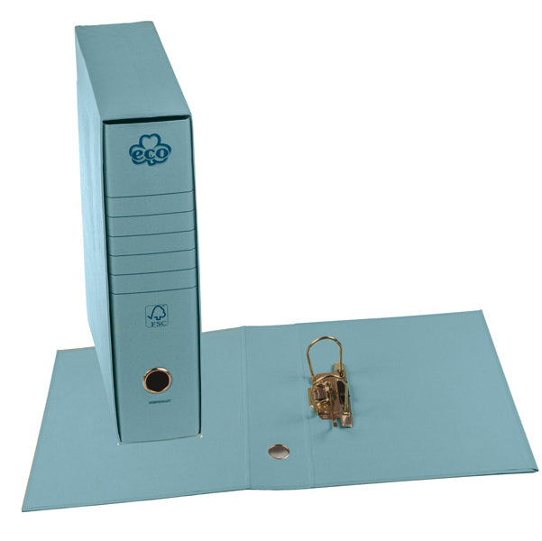 BREFIOCART - 0201170.AZ - Registratore Eco New - dorso 8 cm - protocollo 23 x 33 cm - azzurro - Brefiocart