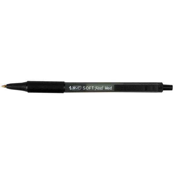 BIC - 837397 - Penne a sfera a scatto Soft Feel - punta 1,0mm - nero - Bic - conf. 12 pezzi