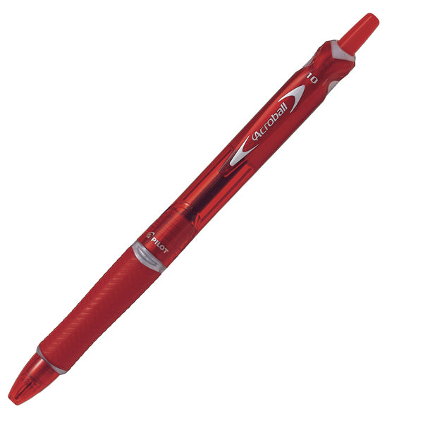 PILOT - 040312 - Penna a sfera a scatto Acroball Plastic - punta 1.0mm - rosso - Pilot
