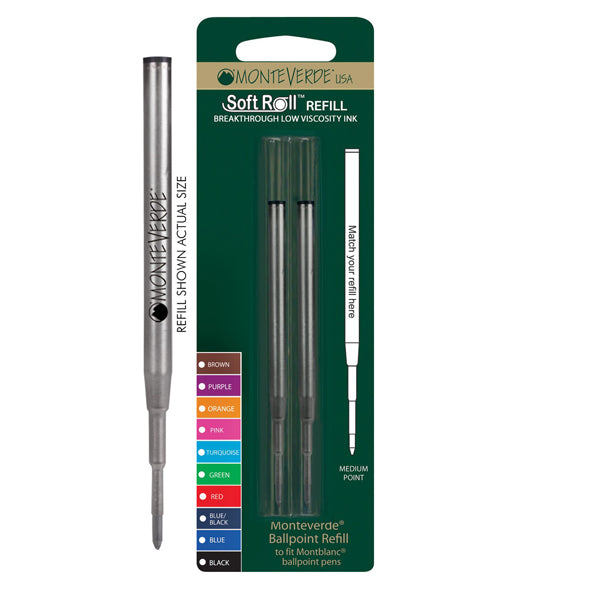 MONTEVERDE - J222301 - Refill per sfera Montblanc - punta media - nero - Monteverde - conf. 2 pezzi