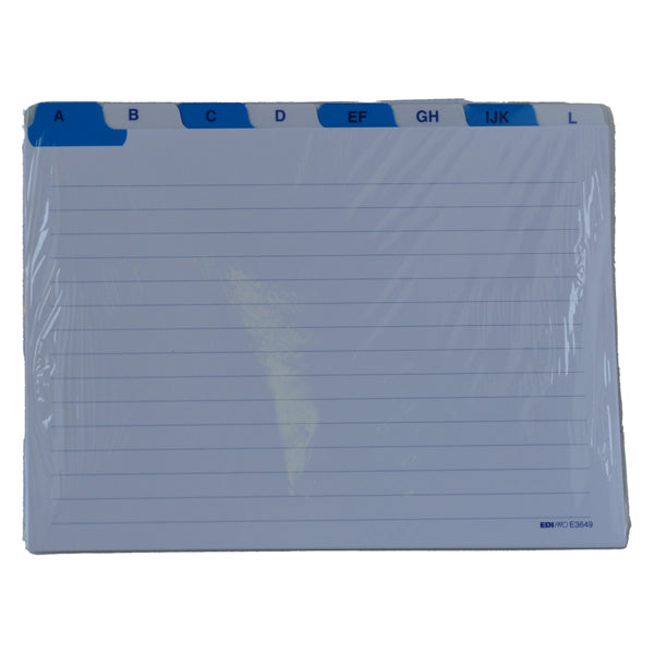 EDIPRO - E3656 - Schede - rubrica A-Z - 17x24 cm (orizzontale) - bianco - Edipro