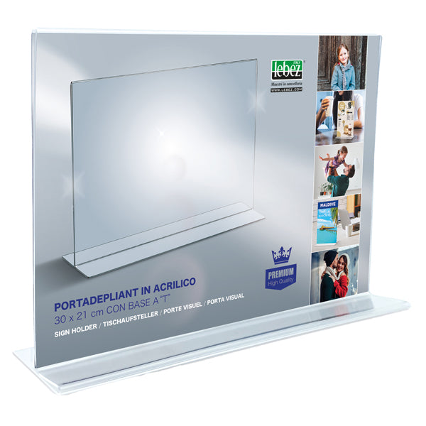 LEBEZ - 7085 - Portadepliant - materiale acrilico - 21 x 30 cm - orizzontale - Lebez