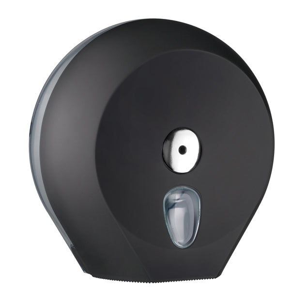 MAR PLAST - A75610NE - Dispenser Soft Touch di carta igienica in rotolo Mini Jumbo - 27x12,8x27,3 cm - plastica - nero - Mar Plast