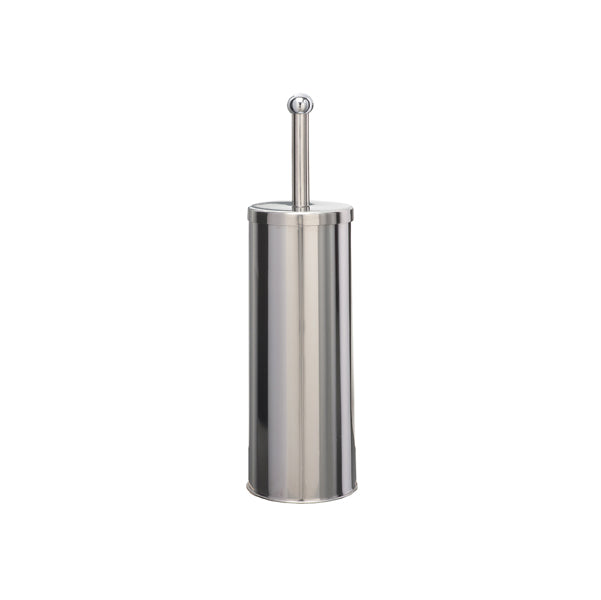 MEDIALINTERNATIONAL - 101800 - Portascopino Basic Metal - da terra - diametro 9,8 cm - altezza 38 cm - acciaio inox - Medial International