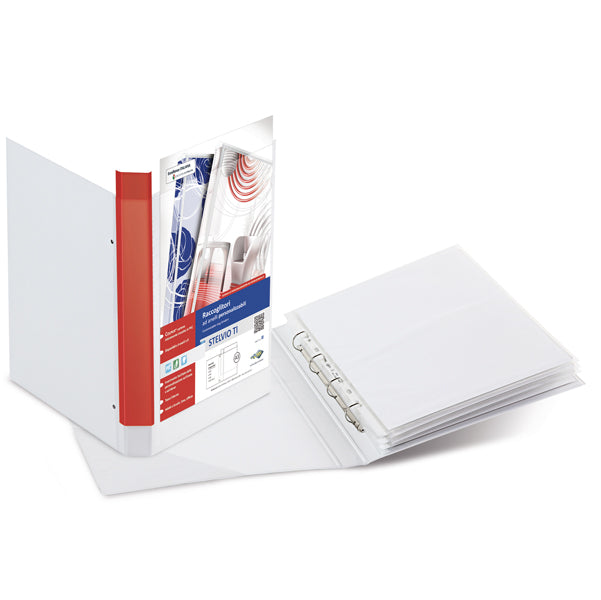 SEI ROTA - 36255001 - Raccoglitore personalizzabile Stelvio TI - 4 anelli a D 25 mm - dorso 4 cm - 30x42 cm (libro) - bianco - Sei Rota