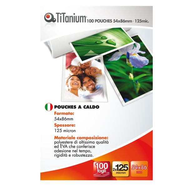 TITANIUM - PP525-07T - Pouches - credit card - 54x86 mm - 2x125 micron - Titanium - conf. 100 pezzi