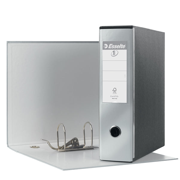 ESSELTE - 390753970 - Registratore Eurofile G53 - dorso 8 cm - commerciale 23x30 cm - grigio metallizzato - Esselte