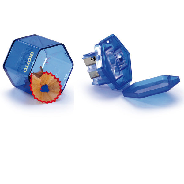 GIOTTO - 233000 - Temperamatite con contenitore - 3 fori - con serbatoio - colori assortiti - Giotto