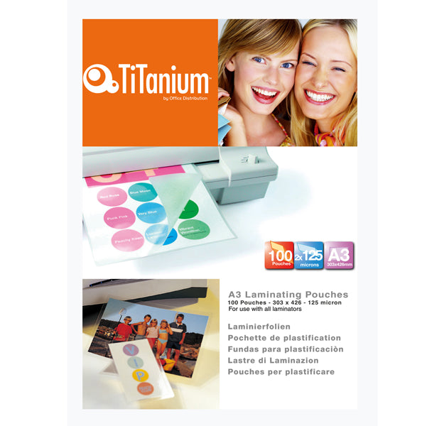 TITANIUM - PP575-01T - Pouches - A3 - 303x426 mm - 2x175 micron - Titanium - conf. 100 pezzi