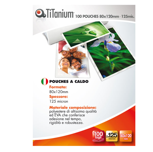 TITANIUM - S-PP525-06T - Pouches - swiss card - 80x120 mm - 2x125 micron - Titanium - conf. 100 pezzi