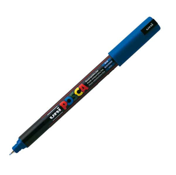 UNI MITSUBISHI - M PC1MR B - Marcatore a base d'acqua Uni Posca Pen PC1M - punta extra fine 0,7mm - blu - Uni Mitsubishi
