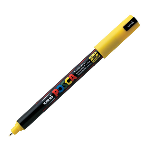 UNI MITSUBISHI - M PC1MR G - Marcatore a base d'acqua Uni Posca Pen PC1M - punta extra fine 0,7mm - giallo - Uni Mitsubishi