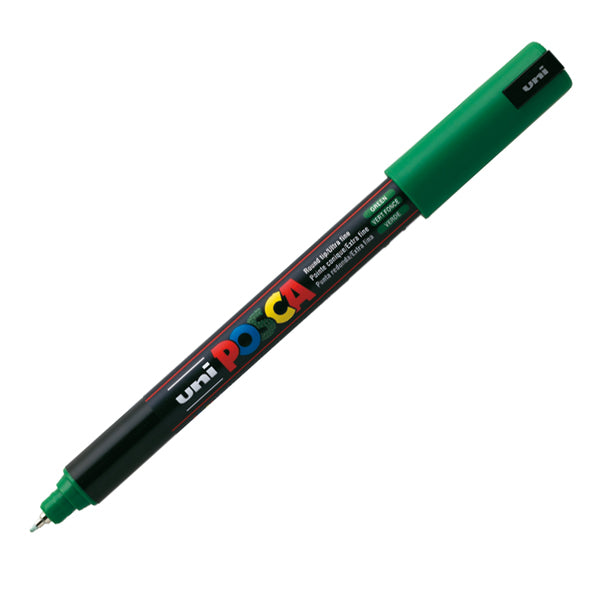 UNI MITSUBISHI - M PC1MR V - Marcatore a base d'acqua Uni Posca Pen PC1M - punta extra fine 0,7mm - verde - Uni Mitsubishi