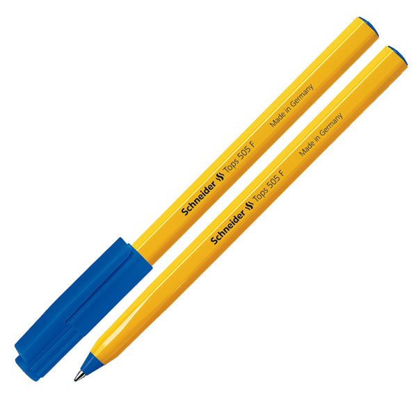 SCHNEIDER - P150503 - Penna a sfera con cappuccio Tops 505 - punta 0,5mm - blu - Schneider