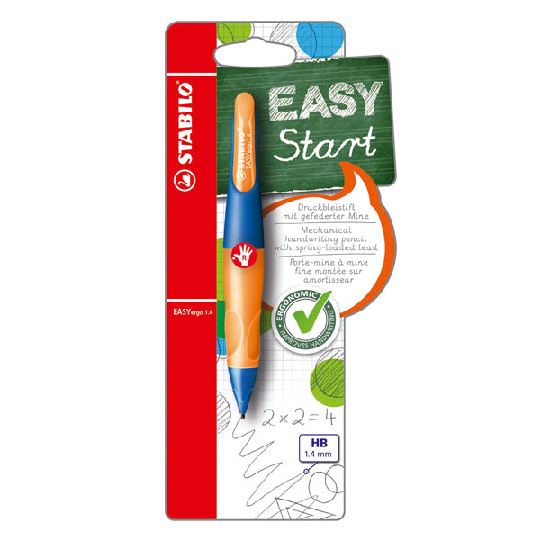 STABILO - B-46905-5 - Portamine Easyergo - 1,4mm + 3 mine - per destromani - ultramarine-orange - Stabilo