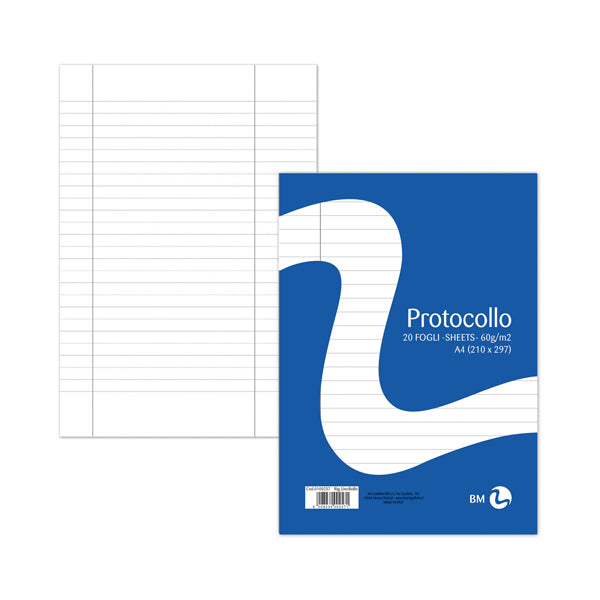 BM - 0100257 - Foglio protocollo - A4 - uso bollo - 60 gr - BM - conf. 20 pezzi