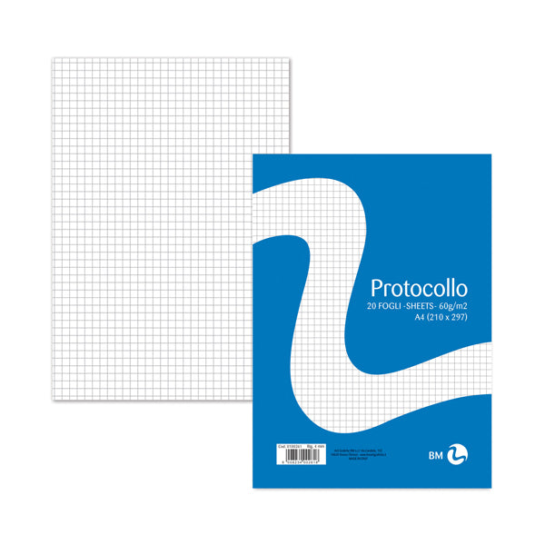 BM - 0100261 - Foglio protocollo - A4 - 4 mm - 60 gr - BM - conf. 20 pezzi