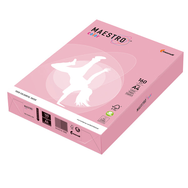 MONDI - 7241 - Carta Maestro Color - A4 - 160 gr - rosa tenue PI25 - Mondi - conf. 250 fogli