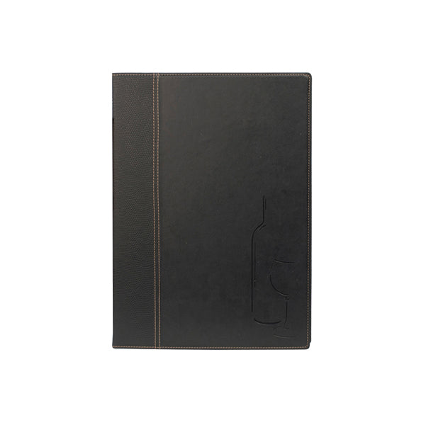 SECURIT - MC-TRWC-BL - Carta dei vini Trendy - 1 inserto doppio incluso - A4 - 24 x 34 cm - nero - Securit
