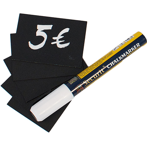 SECURIT - TAG-A8-WT - Targhette - 5,2 x 7,4 cm (A8) - nero - Securit - set 20 pezzi