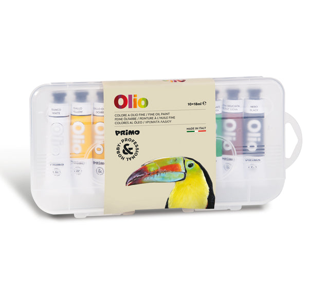 PRIMO - MOROCOLOR - 425TO10P - Colori a olio e acrilici - tubo da 18ml - colori assortiti - Primo - astuccio 10 colori