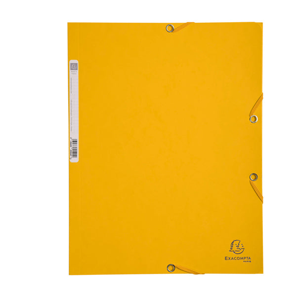 EXACOMPTA - 55509E - Cartellina con elastico - cartoncino lustrE' - 3 lembi - 400 gr - 24x32 cm - giallo - Exacompta