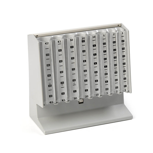 HOLENBURG - 3430 - Distributore manuale di monete Eurocoin - 25x10,4x17 cm - grigio chiaro - Holenburg