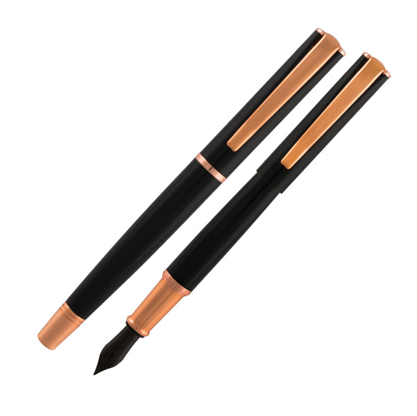 MONTEVERDE - J029860 - Penna Stilografica Impressa - punta M - nero-rosegold - Monteverde