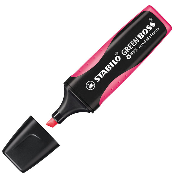 STABILO - 6070-56 - Evidenziatore Green Boss - punta a scalpello - tratto 2 - 5 mm - rosa 56 - 83 plastica riciclata - Stabilo