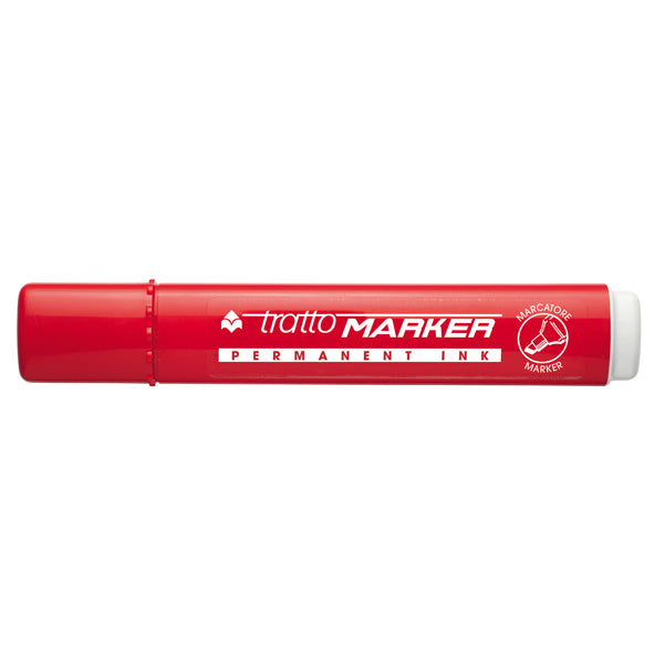 TRATTO - 840102 - Marcatore permanente Marker - punta a scalpello - tratto 6,50mm - rosso - Tratto