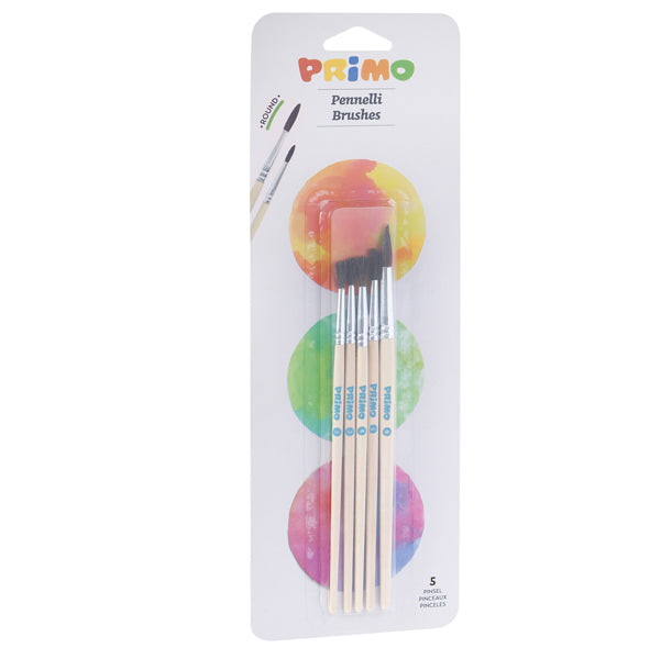 PRIMO - MOROCOLOR - 1240BPT - Pennelli e portapennelli - tondi - Primo - blister 5 pezzi