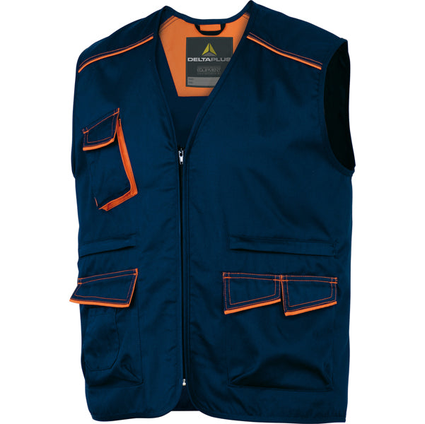 DELTAPLUS - M6GILBMXG - Gilet da lavoro Panostyle M6GIL - sargia-poliestere-cotone - taglia XL - blu-arancio - Deltaplus