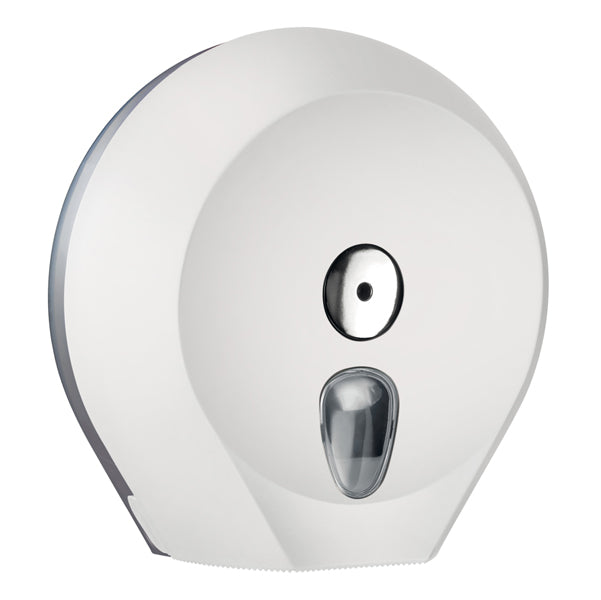 MAR PLAST - A75610BI - Dispenser Soft Touch di carta igienica in rotolo Mini Jumbo - 27x12,8x27,3 cm - plastica - bianco - Mar Plast