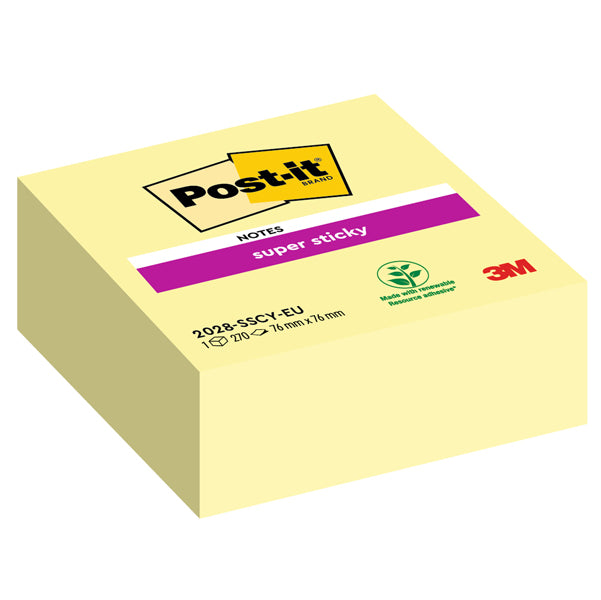POST-IT - 29831 - Blocco foglietti Cubo - 2028-SSCY-EU - 76 x 76 mm - giallo Canary - 270 fogli - Post it