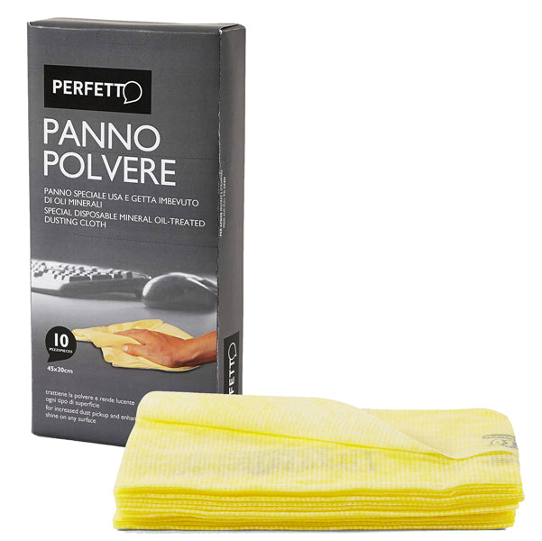 PERFETTO - 0261D - Panno Pulipolvere - con oli minerali - 45x30 cm - giallo - Perfetto - conf. 10 pezzi