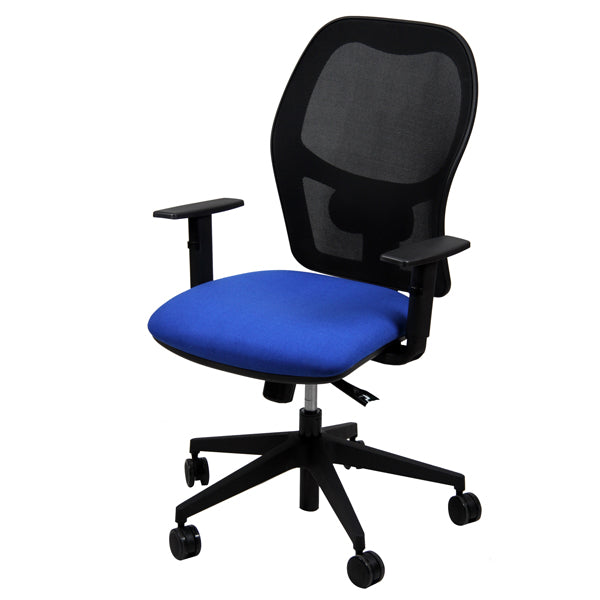 Unisit - HUHU-BR-EB - Seduta operativa Hubble HUHU - 4 blocchi - con braccioli regolabili - blu - Unisit