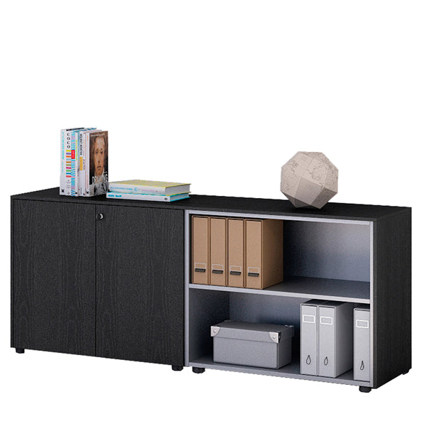 ARTEXPORT - 930C-8 - Coppia Prestige - mobili bassi a giorno - 162,8 x 43 x 81,4 cm - nero venato - Artexport