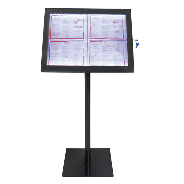 SECURIT - MCS-4A4-BL-SET - Espositore a LED per esterni-interni - display 4 x A4 - Securit
