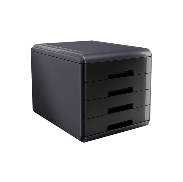 ARDA - 18P4PN - Cassettiera Mydesk - 29,5 x 38,5 x 28,2 cm - 4 cassetti da 4,5 cm - grigio-nero - Arda