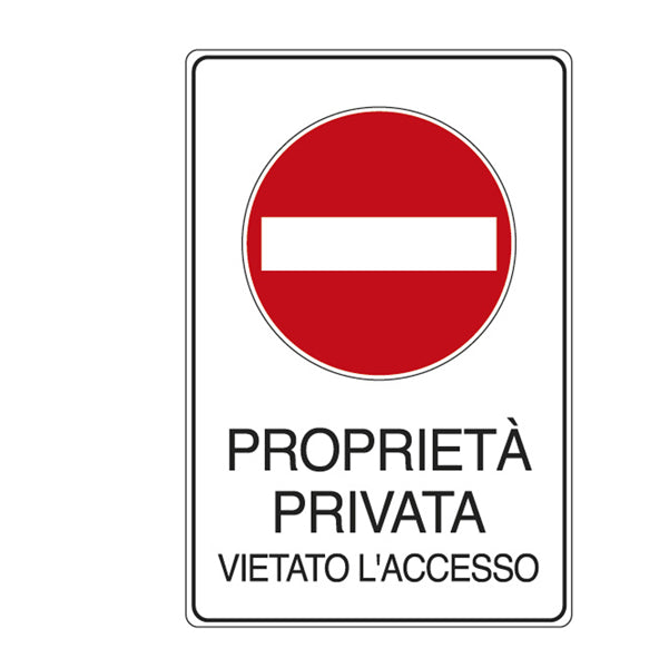 CARTELLI SEGNALATORI - 5613K - Cartello segnalatore - 30x20 cm - PROPRIETA' PRIVATA VIETATO L'ACCESSO - alluminio - Cartelli Segnalatori