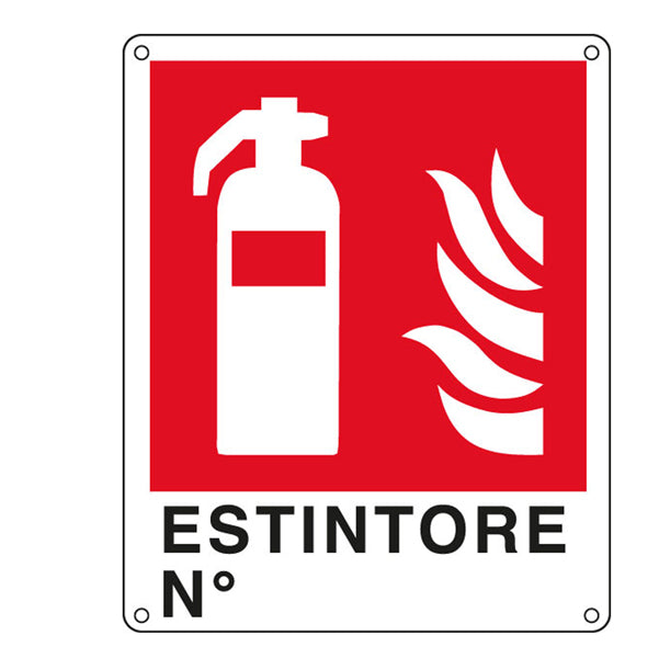 CARTELLI SEGNALATORI - E20150X - Cartello segnalatore - 25x31 cm - ESTINTORE N - alluminio - Cartelli Segnalatori
