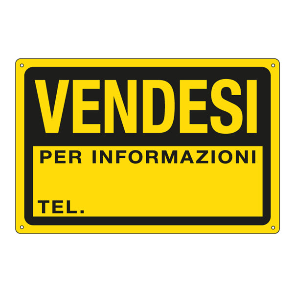 CARTELLI SEGNALATORI - 3344P - Cartello segnalatore - 30x20 cm - VENDESI - PPL - Cartelli Segnalatori