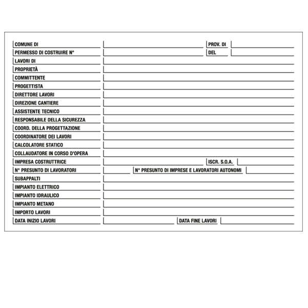 CARTELLI SEGNALATORI - PO7003 - Cartello segnalatore - 67x100 cm - cantiere specifiche dei lavori - polionda - Cartelli Segnalatori
