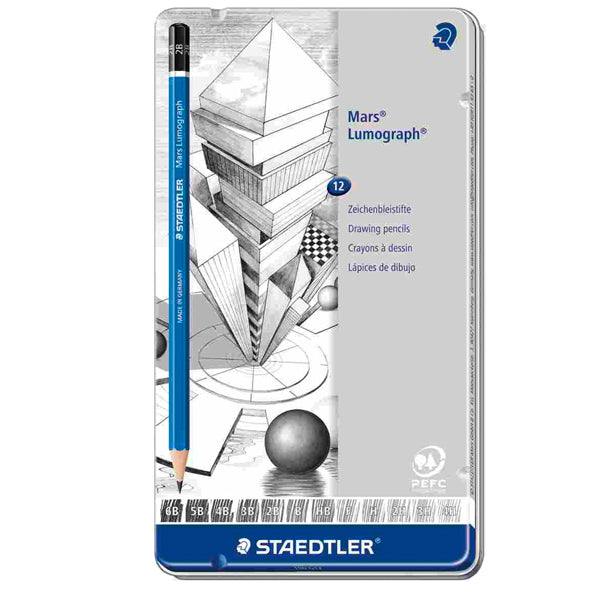 STAEDTLER - 100G12 - Matita in grafite Mars Lumograph 100 - 12 gradazi –  Albertini service Brescia