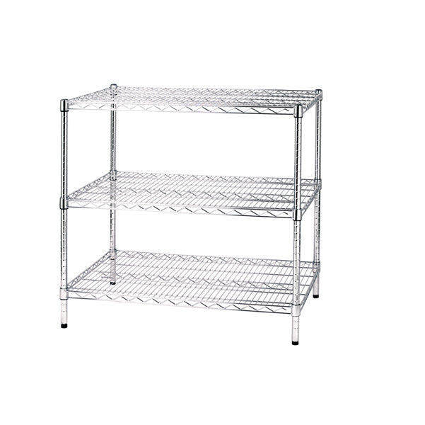 SERENA GROUP - 3X609090 - Kit scaffale Archimede - 3 ripiani - 60 x 90 x 90 cm - acciaio cromato - Serena Group