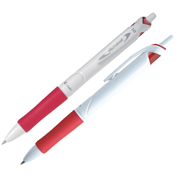 PILOT - 011295 - Penna a sfera a scatto Acroball Pure White Begreen - punta 1,0mm - rosso - Pilot