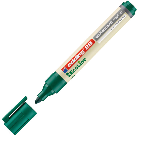 EDDING - E-28004 - Marcatore 28 per lavagne bianche EcoLine - punta conica da 1,50-3,00mm - verde - Edding