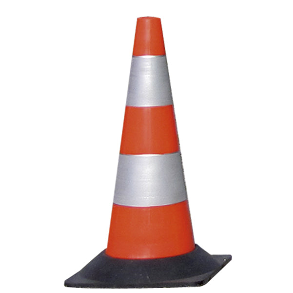 CARTELLI SEGNALATORI - CO81R - Cono segnaletico - rifrangente - H 50 cm - bianco-rosso